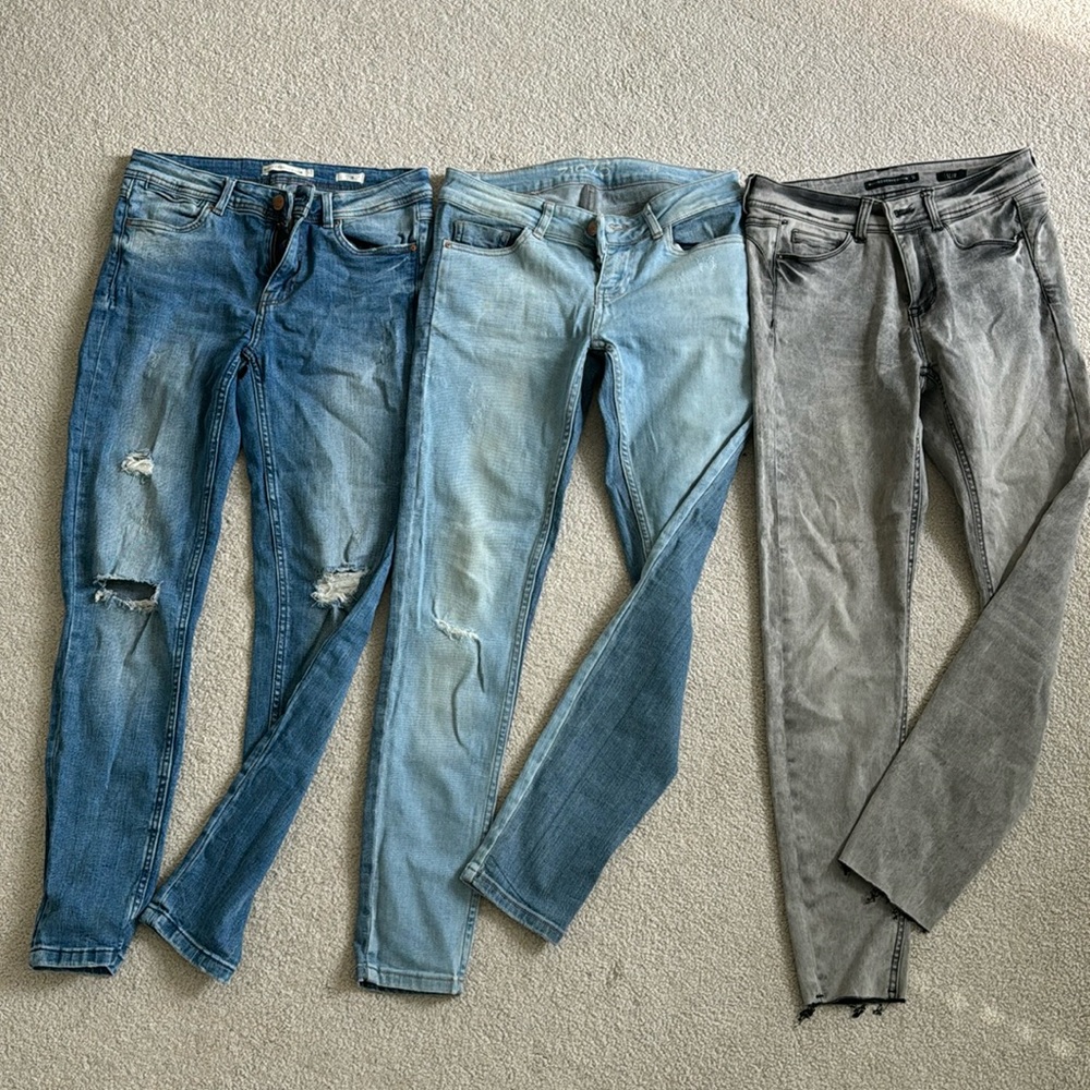 3 low-rise stretchy skinny jeans size S